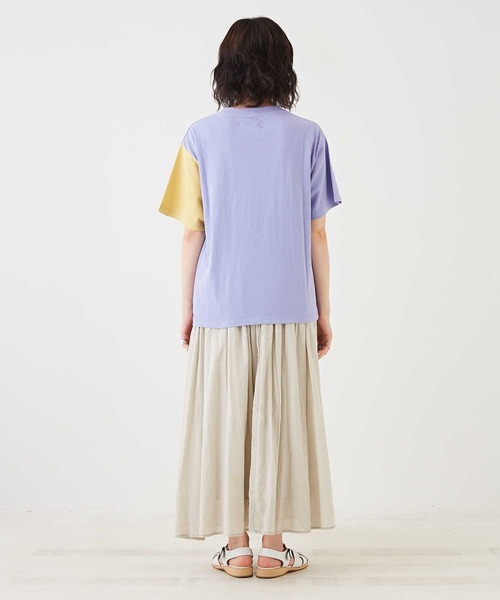 CUBE SUGAR（キューブシュガー）の「OE天竺カットソー袖配色ロゴプリントTシャツ（Tシャツ/カットソー・レディース・オレンジ/パープル/ネイビー/ホワイト・M）」の20枚目の写真