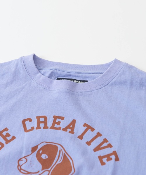 CUBE SUGAR（キューブシュガー）の「OE天竺カットソー袖配色ロゴプリントTシャツ（Tシャツ/カットソー・レディース・オレンジ/パープル/ネイビー/ホワイト・M）」の22枚目の写真