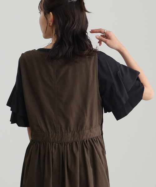 ElegChic(エレグシック)の「ダブルフリルスリーブプルオーバー(Tシャツ/カットソー・レディース・ブラウン系その他/ブラック/ピンク系その他/ベージュ/カーキ・M/XL/4L)」の8枚目の写真