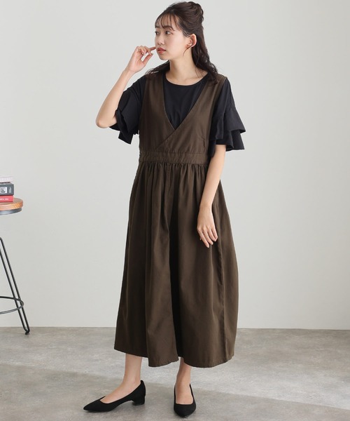 ElegChic(エレグシック)の「ダブルフリルスリーブプルオーバー(Tシャツ/カットソー・レディース・ブラウン系その他/ブラック/ピンク系その他/ベージュ/カーキ・M/XL/4L)」の9枚目の写真