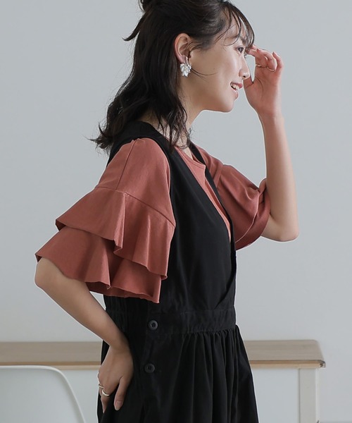 ElegChic(エレグシック)の「ダブルフリルスリーブプルオーバー(Tシャツ/カットソー・レディース・ブラウン系その他/ブラック/ピンク系その他/ベージュ/カーキ・M/XL/4L)」の19枚目の写真