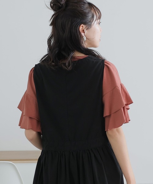 ElegChic(エレグシック)の「ダブルフリルスリーブプルオーバー(Tシャツ/カットソー・レディース・ブラウン系その他/ブラック/ピンク系その他/ベージュ/カーキ・M/XL/4L)」の20枚目の写真