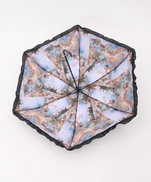 axes femme（アクシーズファム）の「天使柄晴雨兼用折傘（折りたたみ傘・レディース・グリーン/ブルー・FREE）」の5枚目の写真