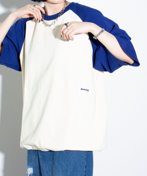 GLOSTER（グロスター）の「【GLOSTER/グロスター】ラグランTシャツ 裾ドローコード ドローストリング（Tシャツ/カットソー・メンズ・ホワイト/キナリ/杢グレー・S/M/L）」の3枚目の写真