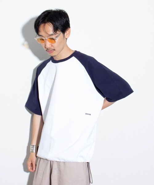 GLOSTER（グロスター）の「【GLOSTER/グロスター】ラグランTシャツ 裾ドローコード ドローストリング（Tシャツ/カットソー・メンズ・ホワイト/キナリ/杢グレー・S/M/L）」の10枚目の写真