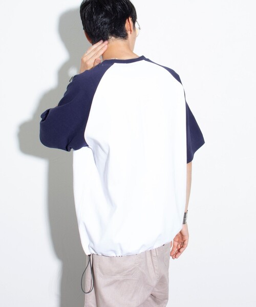 GLOSTER（グロスター）の「【GLOSTER/グロスター】ラグランTシャツ 裾ドローコード ドローストリング（Tシャツ/カットソー・メンズ・ホワイト/キナリ/杢グレー・S/M/L）」の11枚目の写真