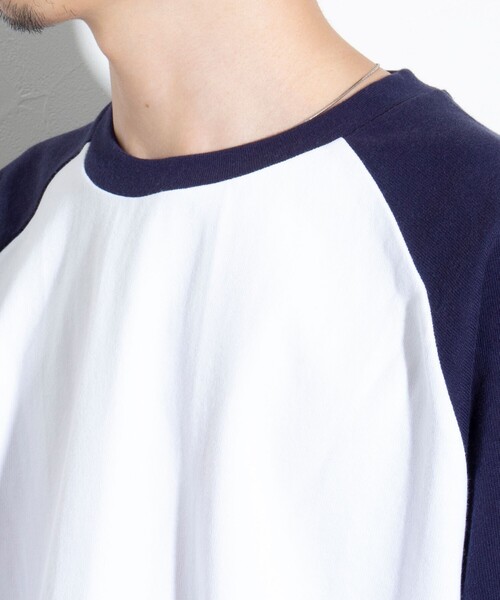 GLOSTER（グロスター）の「【GLOSTER/グロスター】ラグランTシャツ 裾ドローコード ドローストリング（Tシャツ/カットソー・メンズ・ホワイト/キナリ/杢グレー・S/M/L）」の12枚目の写真