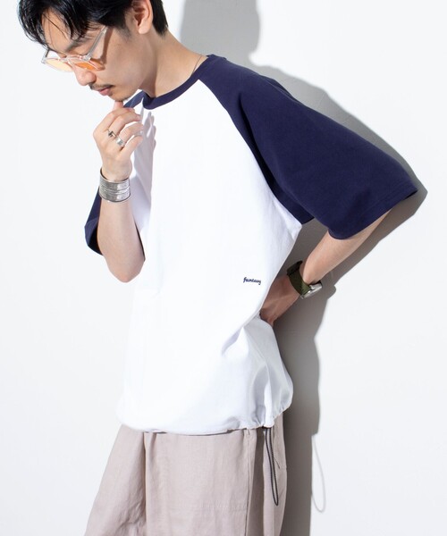 GLOSTER（グロスター）の「【GLOSTER/グロスター】ラグランTシャツ 裾ドローコード ドローストリング（Tシャツ/カットソー・メンズ・ホワイト/キナリ/杢グレー・S/M/L）」の20枚目の写真