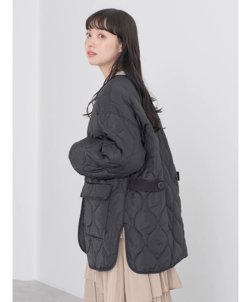 earth music&ecology（アースミュージックアンドエコロジー）の「キルティングハーフブルゾン（ブルゾン・レディース・ブラック/カーキ/アイボリー・M/L）」の8枚目の写真