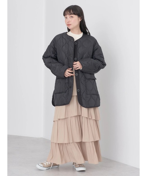 earth music&ecology（アースミュージックアンドエコロジー）の「キルティングハーフブルゾン（ブルゾン・レディース・ブラック/カーキ/アイボリー・M/L）」の9枚目の写真