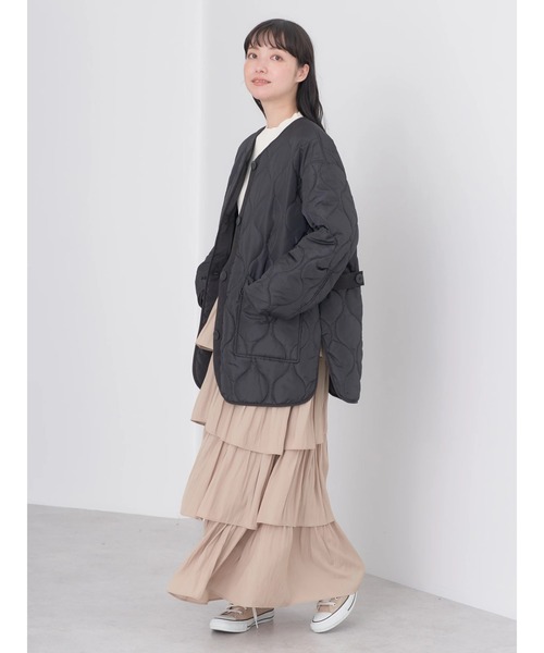 earth music&ecology（アースミュージックアンドエコロジー）の「キルティングハーフブルゾン（ブルゾン・レディース・ブラック/カーキ/アイボリー・M/L）」の10枚目の写真