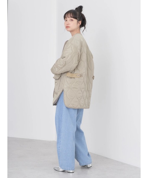 earth music&ecology（アースミュージックアンドエコロジー）の「キルティングハーフブルゾン（ブルゾン・レディース・ブラック/カーキ/アイボリー・M/L）」の15枚目の写真