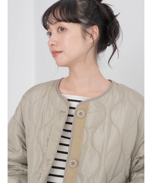 earth music&ecology（アースミュージックアンドエコロジー）の「キルティングハーフブルゾン（ブルゾン・レディース・ブラック/カーキ/アイボリー・M/L）」の21枚目の写真