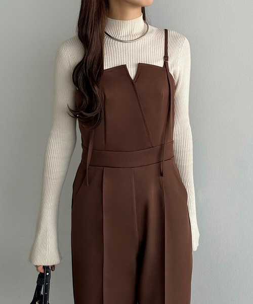 callautia(カラウティア)の「カシュクールデザインオールインワン(つなぎ/オールインワン・レディース・ブラック/ライトグレー/ダークベージュ/ブラウン/チャコール・LARGE/MEDIUM/SMALL/X-LARGE)」の22枚目の写真