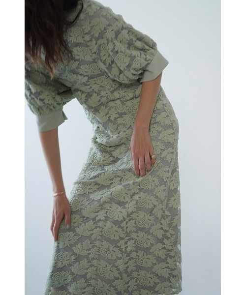 CLANE（クラネ）の「FLORAL EMBLOIDERY LACE ONEPIECE（シャツ