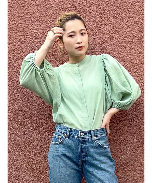 Ungrid（アングリッド）の「2wayタックハーフスリーブブラウス（シャツ/ブラウス・レディース・グリーン/オフホワイト/レッド・FREE）」の20枚目の写真