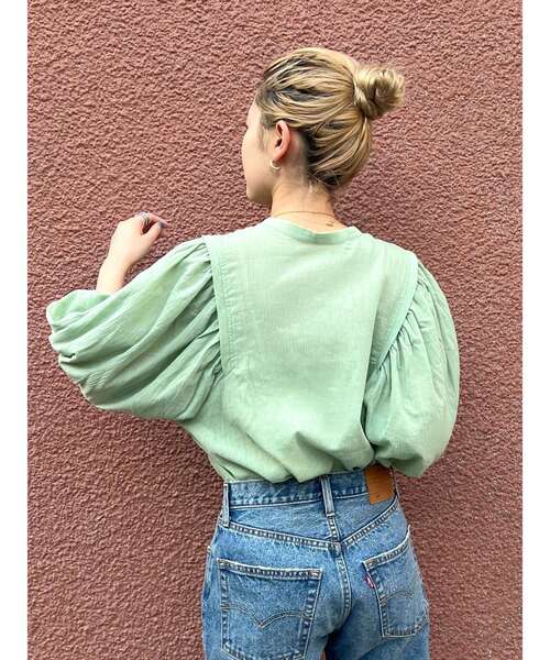 Ungrid（アングリッド）の「2wayタックハーフスリーブブラウス（シャツ/ブラウス・レディース・グリーン/オフホワイト/レッド・FREE）」の21枚目の写真