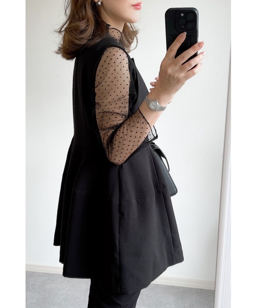 &. NOSTALGIA（アンドドットノスタルジア）の「【ZOZO限定】ドットシアートップス（Tシャツ/カットソー・レディース・アイボリー/ブラック/グレー・M）」の12枚目の写真