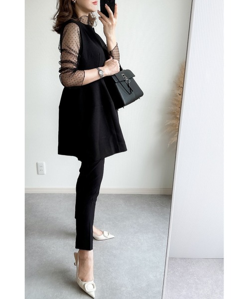 &. NOSTALGIA（アンドドットノスタルジア）の「【ZOZO限定】ドットシアートップス（Tシャツ/カットソー・レディース・アイボリー/ブラック/グレー・M）」の5枚目の写真