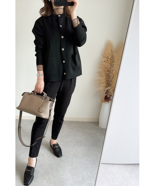 &. NOSTALGIA（アンドドットノスタルジア）の「【ZOZO限定】ドットシアートップス（Tシャツ/カットソー・レディース・アイボリー/ブラック/グレー・M）」の6枚目の写真