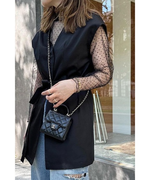 &. NOSTALGIA（アンドドットノスタルジア）の「【ZOZO限定】ドットシアートップス（Tシャツ/カットソー・レディース・アイボリー/ブラック/グレー・M）」の19枚目の写真