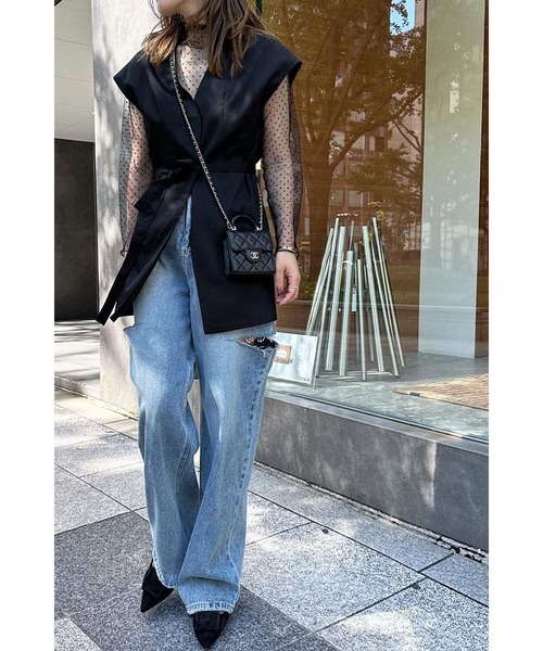 &. NOSTALGIA（アンドドットノスタルジア）の「【ZOZO限定】ドットシアートップス（Tシャツ/カットソー・レディース・アイボリー/ブラック/グレー・M）」の20枚目の写真