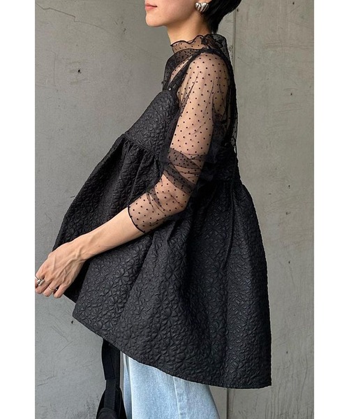 &. NOSTALGIA（アンドドットノスタルジア）の「【ZOZO限定】ドットシアートップス（Tシャツ/カットソー・レディース・アイボリー/ブラック/グレー・M）」の18枚目の写真