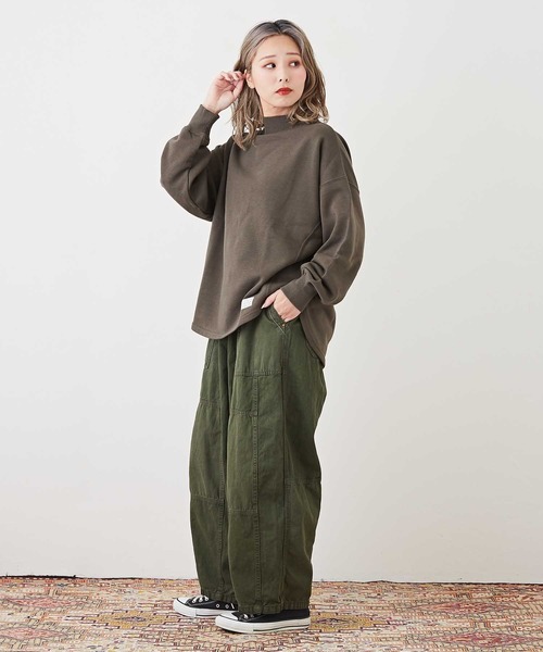 CUBE SUGAR（キューブシュガー）の「エコトンプキンスウェットモックネックプルオーバー（スウェット・レディース・ホワイト/ピンク/グリーン/スミクロ/イエロー・M）」の11枚目の写真