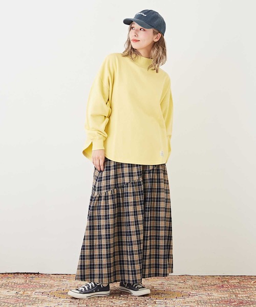 CUBE SUGAR（キューブシュガー）の「エコトンプキンスウェットモックネックプルオーバー（スウェット・レディース・ホワイト/ピンク/グリーン/スミクロ/イエロー・M）」の13枚目の写真