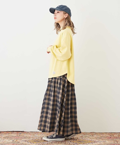 CUBE SUGAR（キューブシュガー）の「エコトンプキンスウェットモックネックプルオーバー（スウェット・レディース・ホワイト/ピンク/グリーン/スミクロ/イエロー・M）」の14枚目の写真