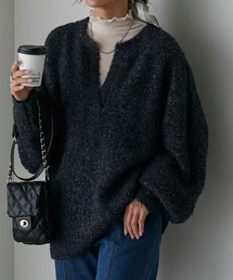 【Anss.me】ブークレラメニットスキッパープルオーバー