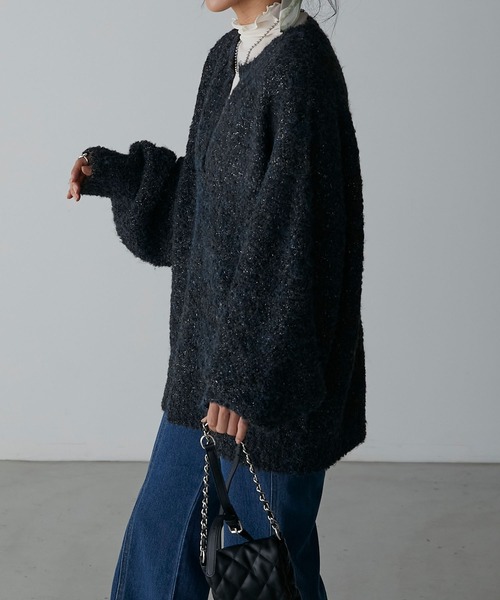 Anss.me（アンスミー）の「【Anss.me】ブークレラメニットスキッパープルオーバー（ニット/セーター・レディース・アイボリー/モカ/ブラック/ブルー・FREE）」の16枚目の写真