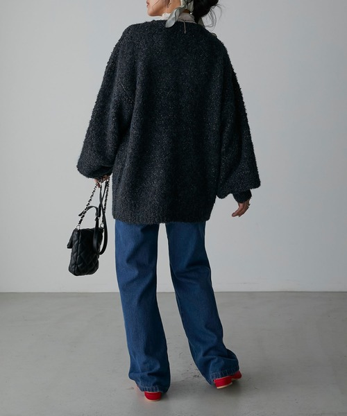 Anss.me（アンスミー）の「【Anss.me】ブークレラメニットスキッパープルオーバー（ニット/セーター・レディース・アイボリー/モカ/ブラック/ブルー・FREE）」の20枚目の写真