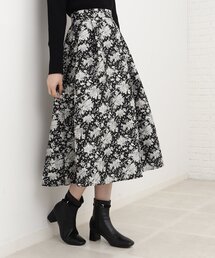 couture brooch | 【一枚で抜群の存在感。】フラワージャカードタックスカート(スカート)