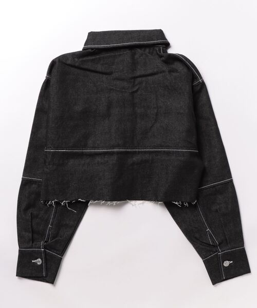 Settimissimo（セッティミッシモ）の「カットオフショートデニムジャケット（デニムジャケット・レディース・ブラック/インディゴブルー・FREE）」の3枚目の写真