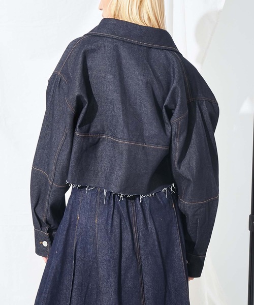Settimissimo（セッティミッシモ）の「カットオフショートデニムジャケット（デニムジャケット・レディース・ブラック/インディゴブルー・FREE）」の12枚目の写真