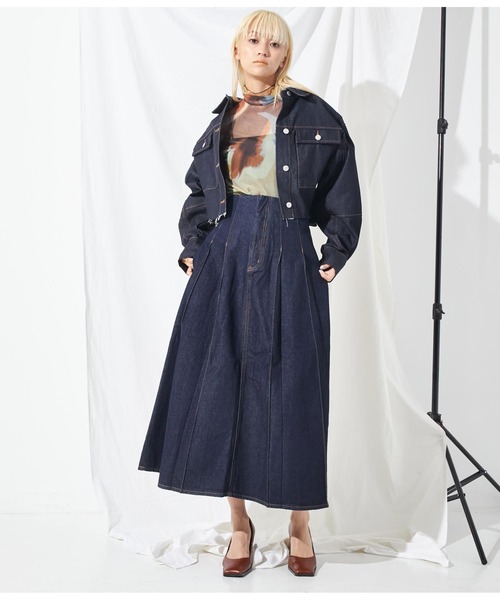 Settimissimo（セッティミッシモ）の「カットオフショートデニムジャケット（デニムジャケット・レディース・ブラック/インディゴブルー・FREE）」の15枚目の写真