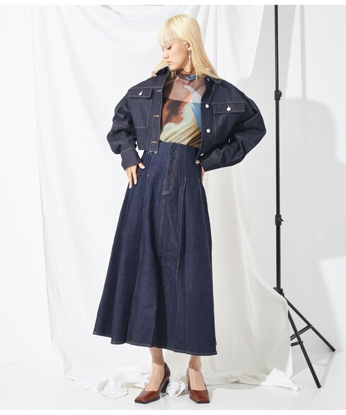 Settimissimo（セッティミッシモ）の「カットオフショートデニムジャケット（デニムジャケット・レディース・ブラック/インディゴブルー・FREE）」の16枚目の写真