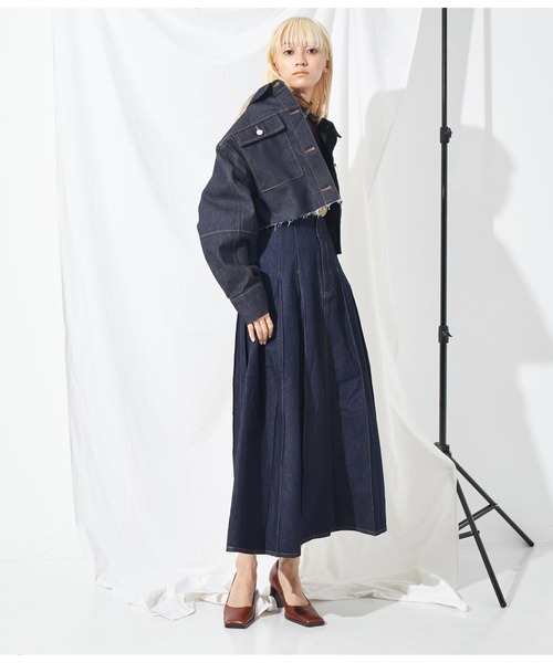 Settimissimo（セッティミッシモ）の「カットオフショートデニムジャケット（デニムジャケット・レディース・ブラック/インディゴブルー・FREE）」の17枚目の写真