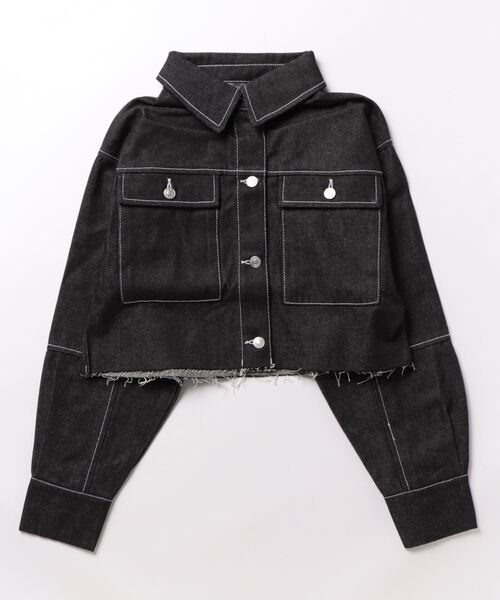 Settimissimo（セッティミッシモ）の「カットオフショートデニムジャケット（デニムジャケット・レディース・ブラック/インディゴブルー・FREE）」の18枚目の写真