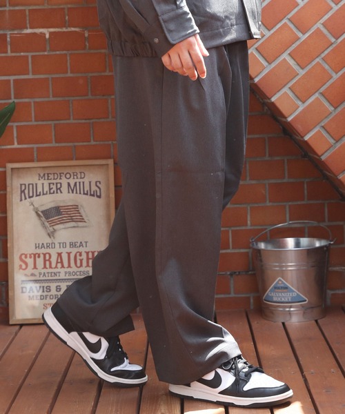 ８(eight)（エイト）の「ワイドストレートスラックス（スラックス・メンズ・グレー系その他/ブラック/チャコールグレー・MEDIUM/LARGE）」の5枚目の写真