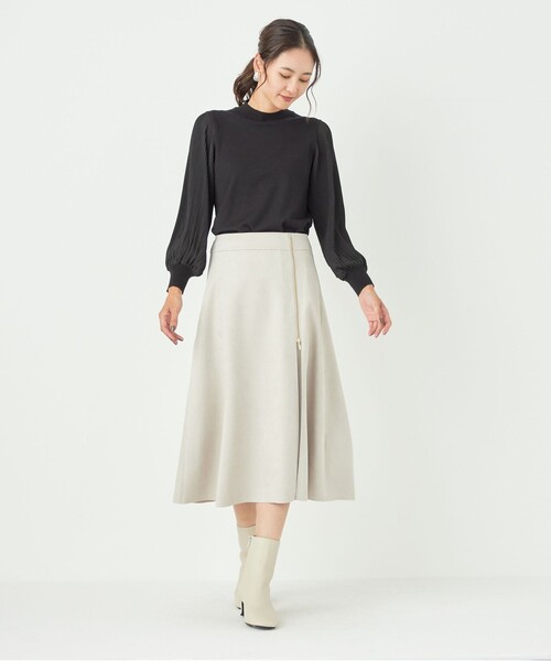 SHIPS for women / シップスウィメン SHIPS Colors:〈手洗い可能〉プリーツ コンビ 5分袖 ニット◇ SHIPS Colors:〈手洗い可能〉プリーツ コンビ 5分袖 ニット