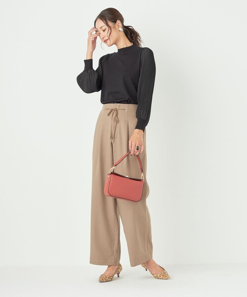 SHIPS for women / シップスウィメン SHIPS Colors:〈手洗い可能〉プリーツ コンビ 5分袖 ニット◇ SHIPS Colors:〈手洗い可能〉プリーツ コンビ 5分袖 ニット