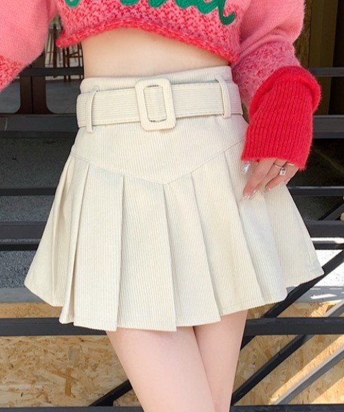 Sibra（シブラ）の「ワイドベルトミニスカート（スカート・レディース・ブラック/モカ/ホワイト/ブラウン・M/L/S）」の21枚目の写真