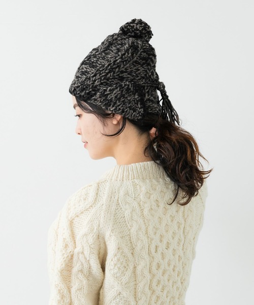 かぐれ（カグレ）の「イヤーカバーニットキャップ（ニットキャップ/ビーニー・レディース・グレー/アイボリー・FREE）」の11枚目の写真