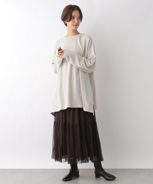 LEPSIM（レプシィム）の「ライトパイルポンチョチュニック　963307（Tシャツ/カットソー・レディース・ベージュ/カーキ/グレー/チャコールグレー・FREE）」の5枚目の写真