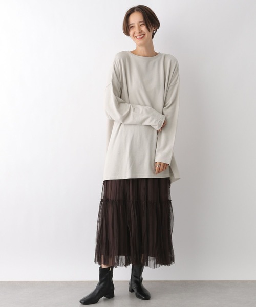 LEPSIM（レプシィム）の「ライトパイルポンチョチュニック　963307（Tシャツ/カットソー・レディース・ベージュ/カーキ/グレー/チャコールグレー・FREE）」の6枚目の写真