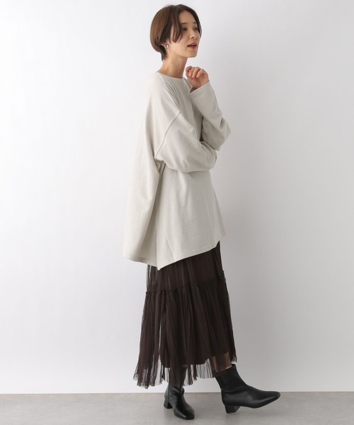 LEPSIM（レプシィム）の「ライトパイルポンチョチュニック　963307（Tシャツ/カットソー・レディース・ベージュ/カーキ/グレー/チャコールグレー・FREE）」の7枚目の写真