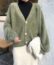 フェザーヤーンVネックカーディガン