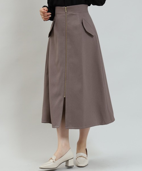TRUDEA（トルディア）の「フロントジップフラップフレアスカート（スカート・レディース・グリーン/ブラック/モカ・LARGE/MEDIUM/SMALL）」の18枚目の写真